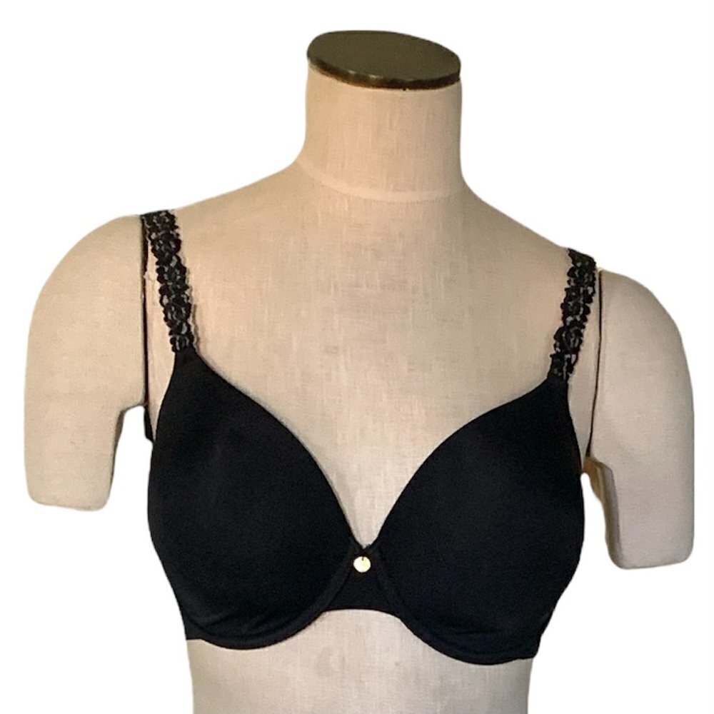 Natori Rose Dream Underwire T-Shirt Bra 731080 Szโ 34DD Black 90F